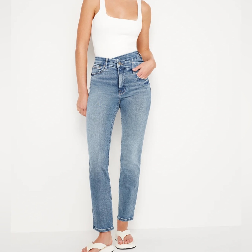 Good American, Good Classic Slim Straight Jeans | INDIGO268 - size 6 worn 1x
